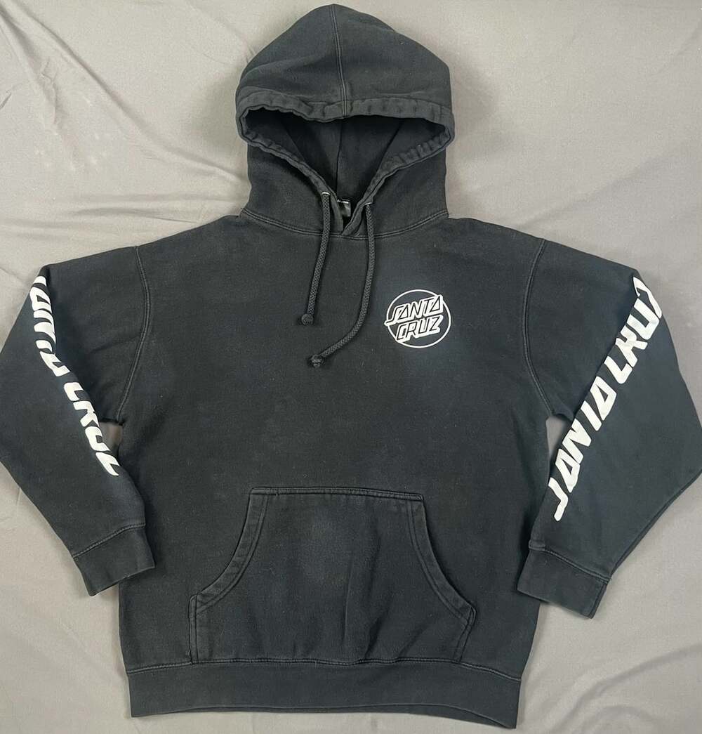 Santa Cruz Dot Logo Black Hoodie Sweatshirt Skateboarding Medium M